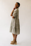 The Alvarez Textured Midi Dress in Sage