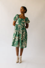 The Aldrich Patterned Dress in Green