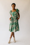 The Aldrich Patterned Dress in Green