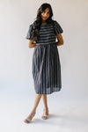 The Bustos Jacquard Striped Dress in Navy