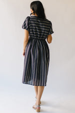 The Bustos Jacquard Striped Dress in Navy