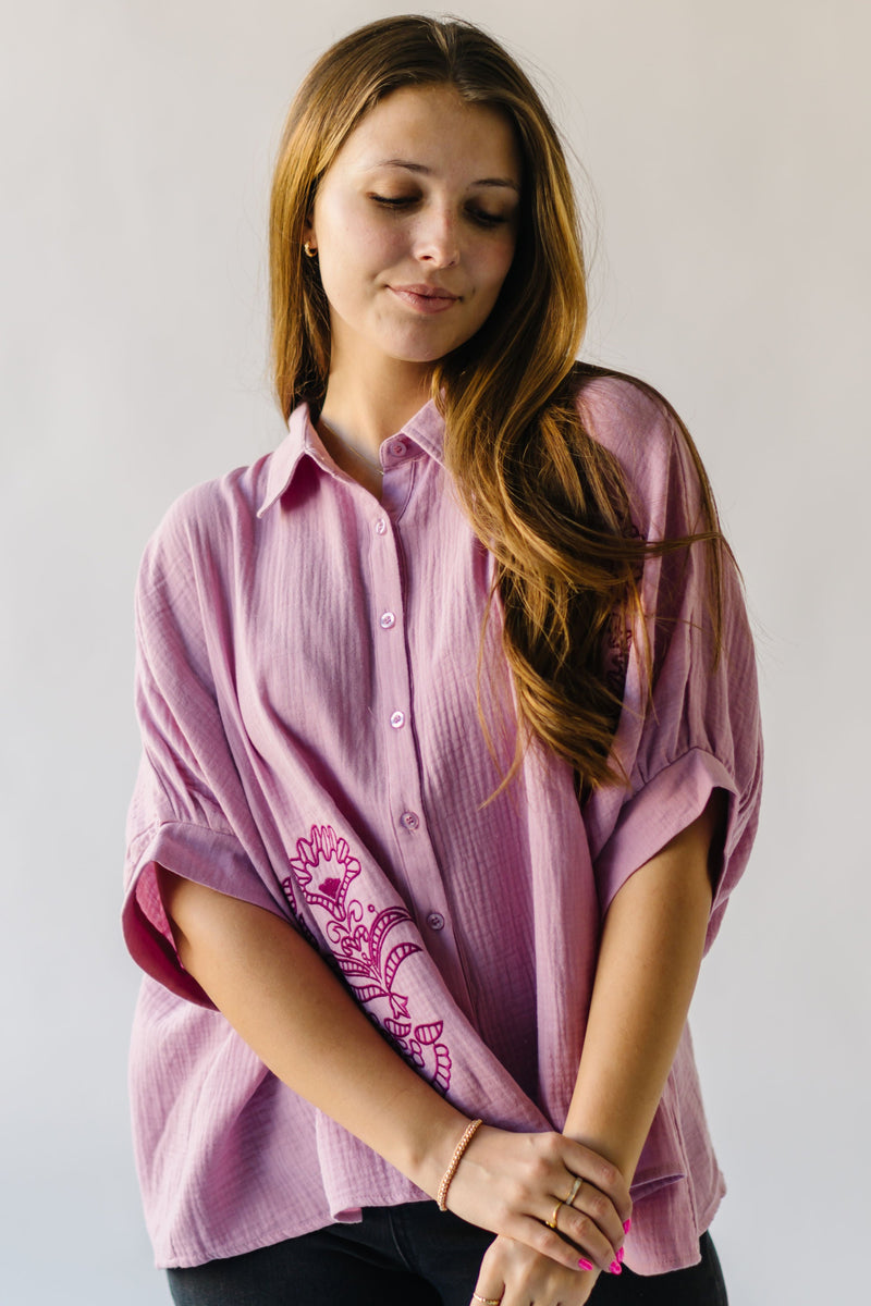 The Laila Dolman Sleeve Blouse in Lipstick Pink