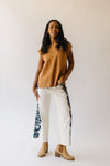 The Ruth Cord Detail Denim Pant in Ivory