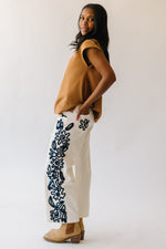 The Ruth Cord Detail Denim Pant in Ivory