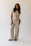 The Barnish Striped Linen Pant in Beige