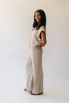 The Barnish Striped Linen Pant in Beige