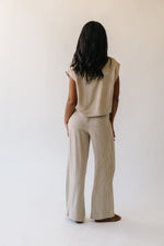 The Barnish Striped Linen Pant in Beige