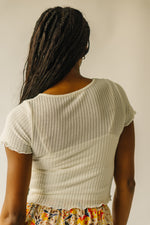 The Arleth Waffle Knit Blouse in Ivory
