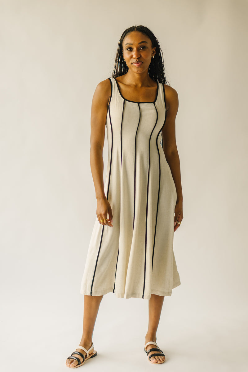 The Franken Linen Midi Dress in Natural