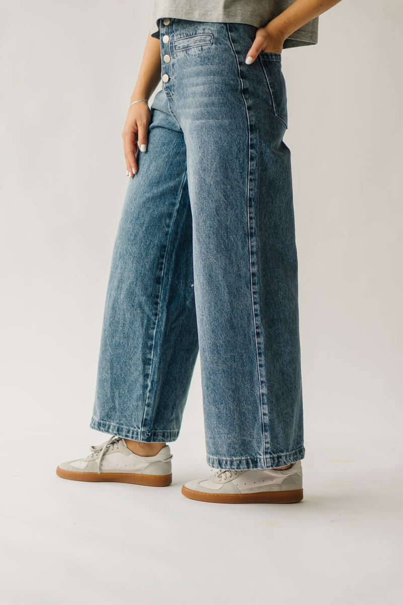 The Davian High Waisted Jean in Washed Denim