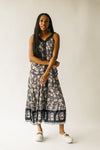 The Ender Mixed Floral V-Neck Maxi Dress in Midnight