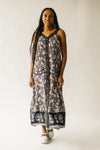 The Ender Mixed Floral V-Neck Maxi Dress in Midnight