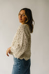 The Liska Scalloped Crochet Sweater in Natural