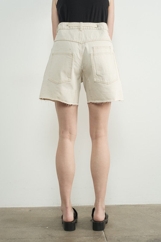 The Templin Barrel Denim Short in Cream (PRE-ORDER: SHIPS MID APRIL)