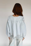 The Sanborn Embroidered Blouse in Denim