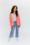 The Samuela Patterned Cardigan in Pink Multi