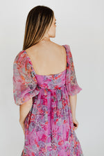 The Perkes Floral Babydoll Dress in Berry Multi