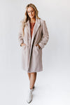 The Driggs Double Breasted Coat in Taupe Sherpa