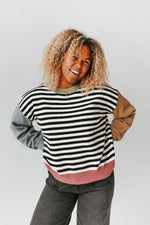 The Arco Striped Sweater in Sage