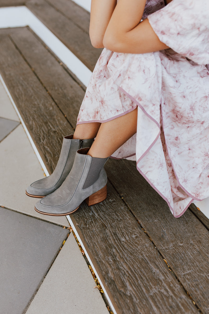 The Cantley Boot in Taupe Suede