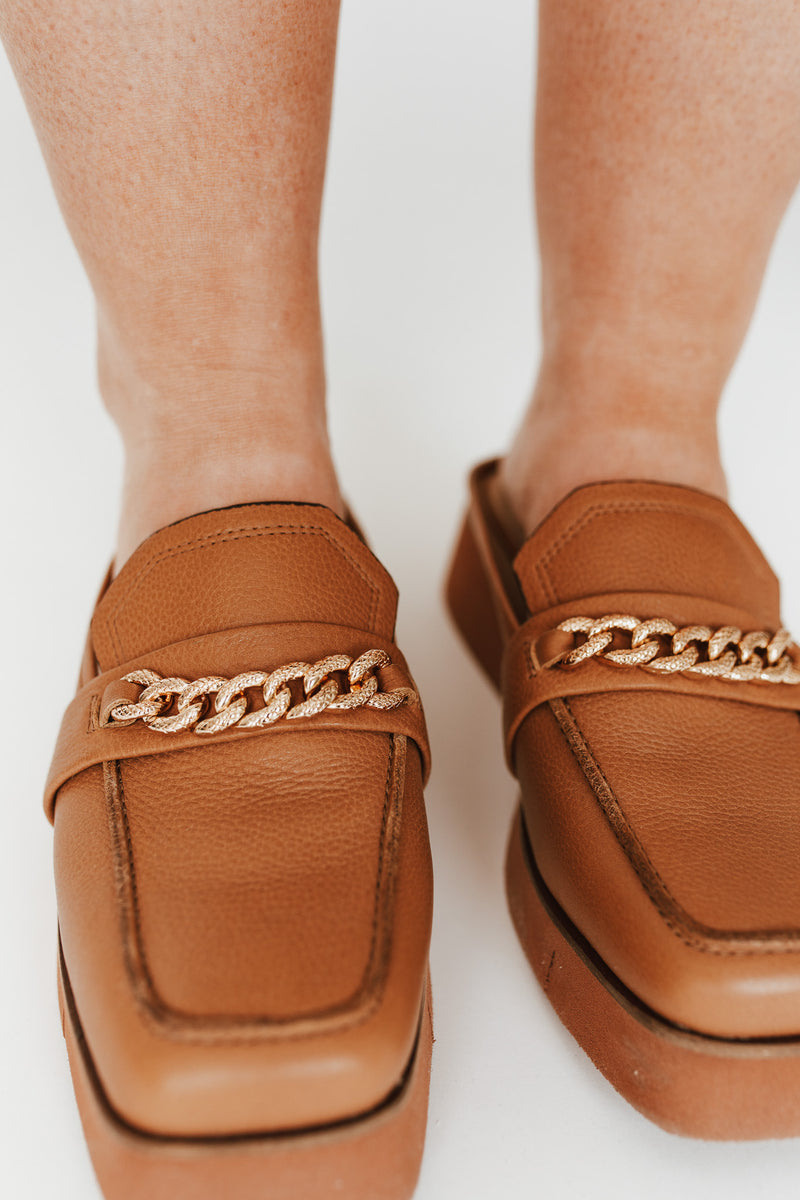 The Elect Platform Loafer in Brown Leather