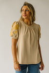 The Fallston Embroidered Blouse in Taupe