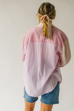 The Jameson Striped Button-Up Blouse in Pink Combo