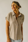 The Fitzroy Gingham Button-Up Blouse in Khaki