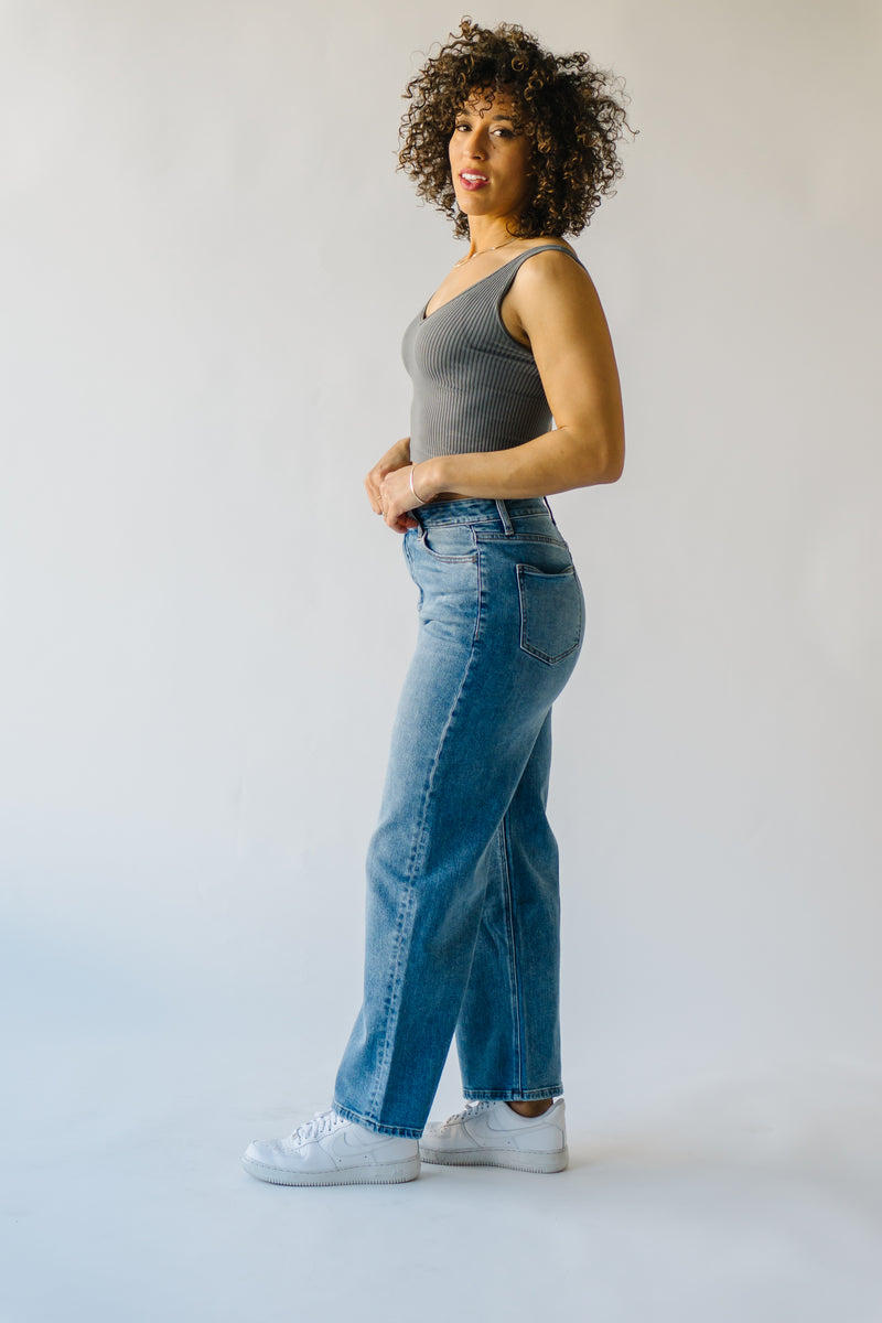 The Cleaned Up Jack Wide Leg Jean in Denim Blue