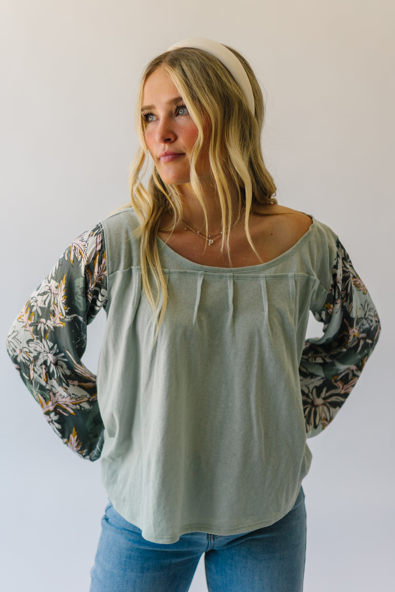 Free People: Picking Petals Top in Sage Combo