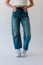 Free People: We The Free Moxie Pull-On Barrel Jeans in Timeless Blue