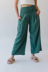 The Leawood Smocked Detail Pant in Sage Linen