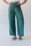 The Leawood Smocked Detail Pant in Sage Linen