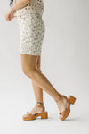 The Wagler Bermuda Mom Short in Ditsy Floral Denim (PRE-ORDER: SHIPS END OF APRIL)