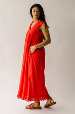 The Dutton Eyelet Maxi Dress in Red Hibiscus