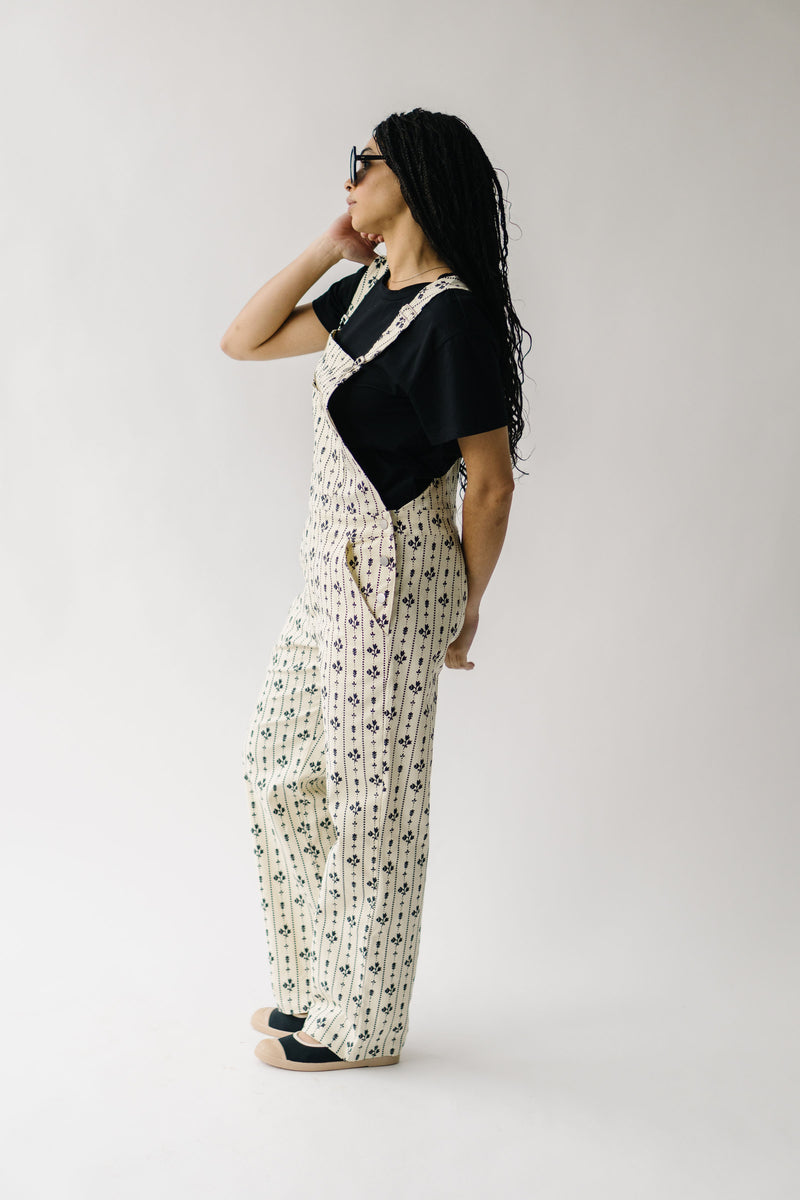 The Dreyling Floral Patterned Overall in Cream + Black