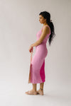 The Marinko Two-Tone Smocked Midi Dress in Pink