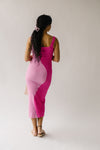 The Marinko Two-Tone Smocked Midi Dress in Pink