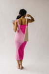 The Marinko Two-Tone Smocked Midi Dress in Pink
