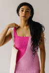 The Marinko Two-Tone Smocked Midi Dress in Pink