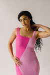 The Marinko Two-Tone Smocked Midi Dress in Pink