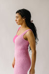 The Marinko Two-Tone Smocked Midi Dress in Pink