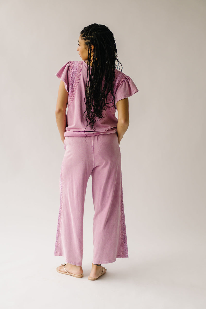 The Allen Mineral Washed Knit Pant in Antique Rose