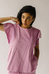 The Arnold Mineral Washed Knit Tee in Antique Rose