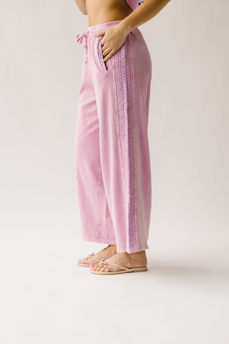 The Allen Mineral Washed Knit Pant in Antique Rose