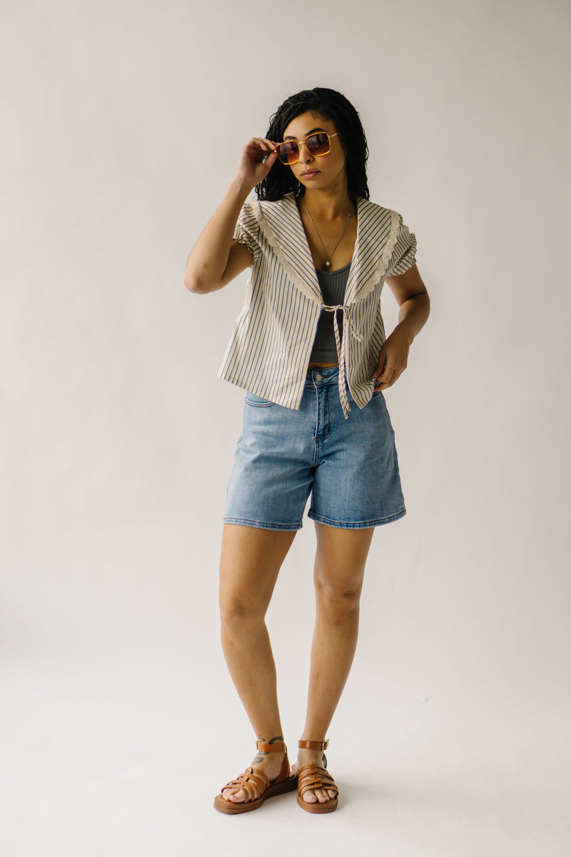 The Wagler Bermuda Mom Short in Medium Denim