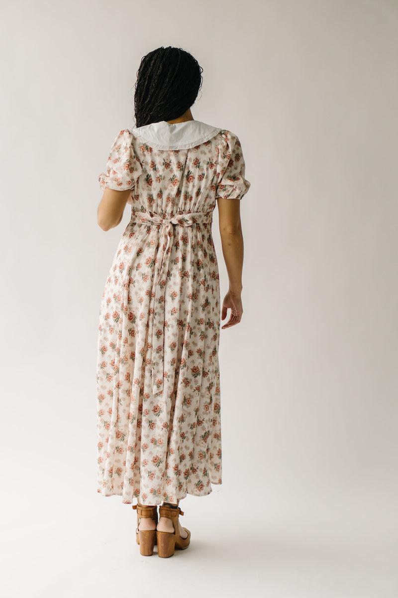 The Einerson Collared Floral Dress in Vintage Rose
