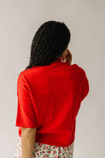 The Ronco Button-Down Sweater in Red