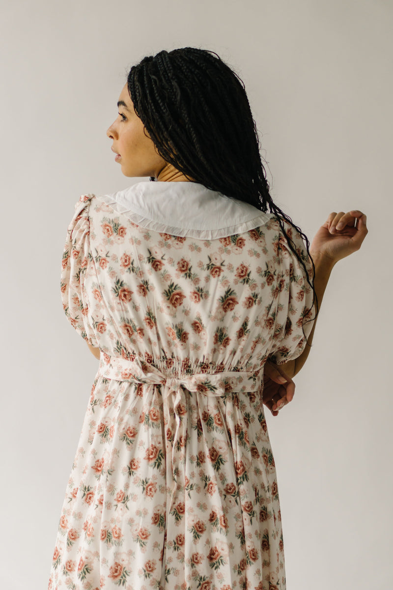 The Einerson Collared Floral Dress in Vintage Rose