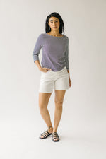 The Wagler Bermuda Mom Short in White Denim